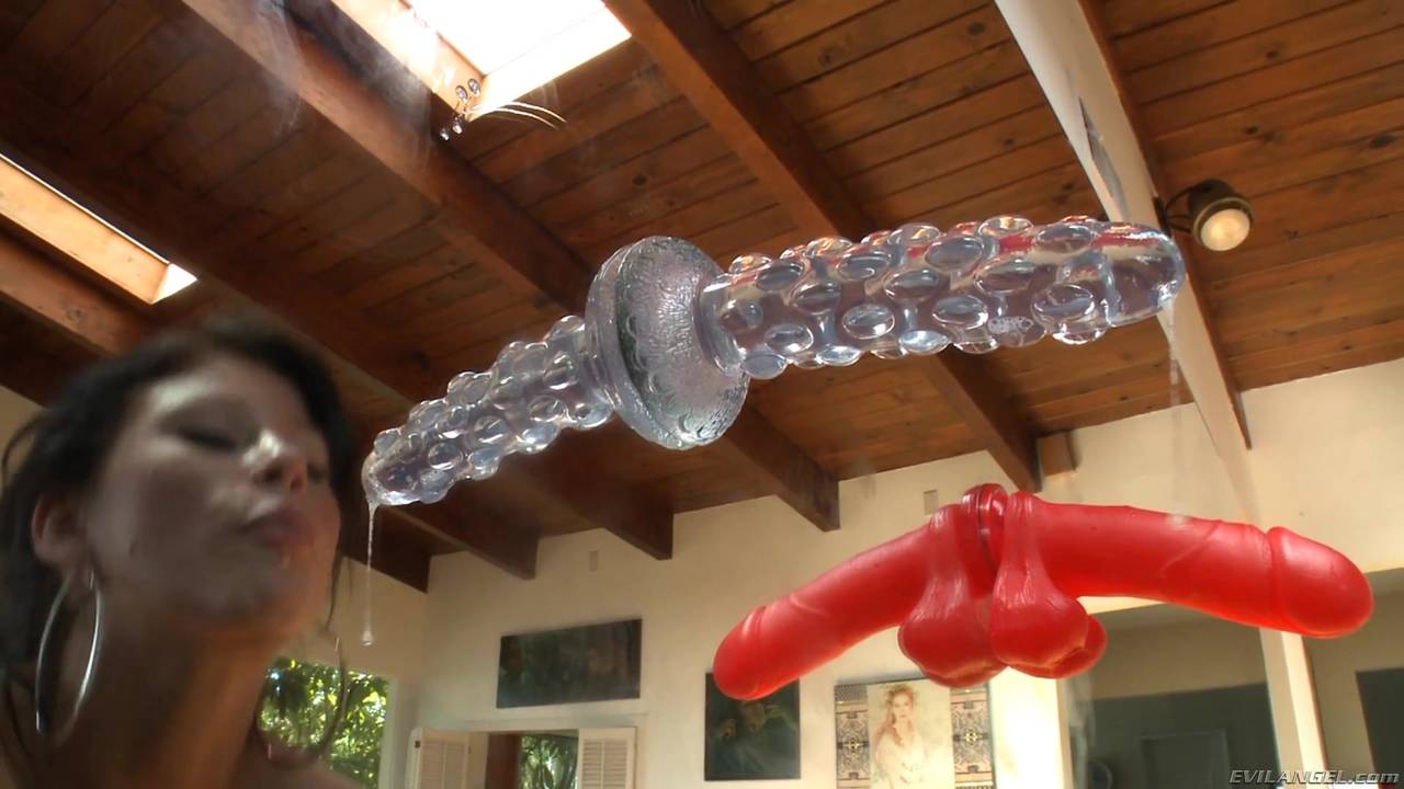 Fetish fun! Choke me with your dildo!