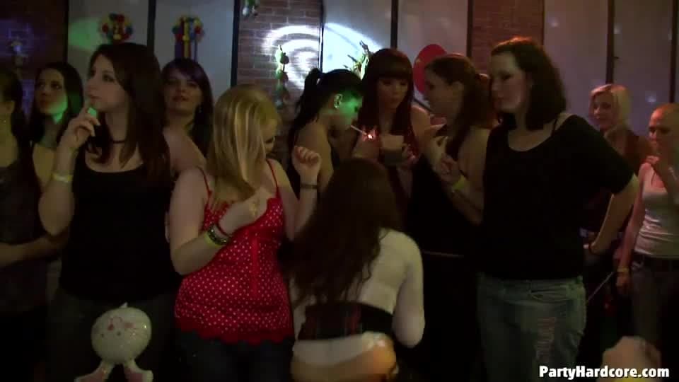 Amateur sluts sucking thick dicks in a night club
