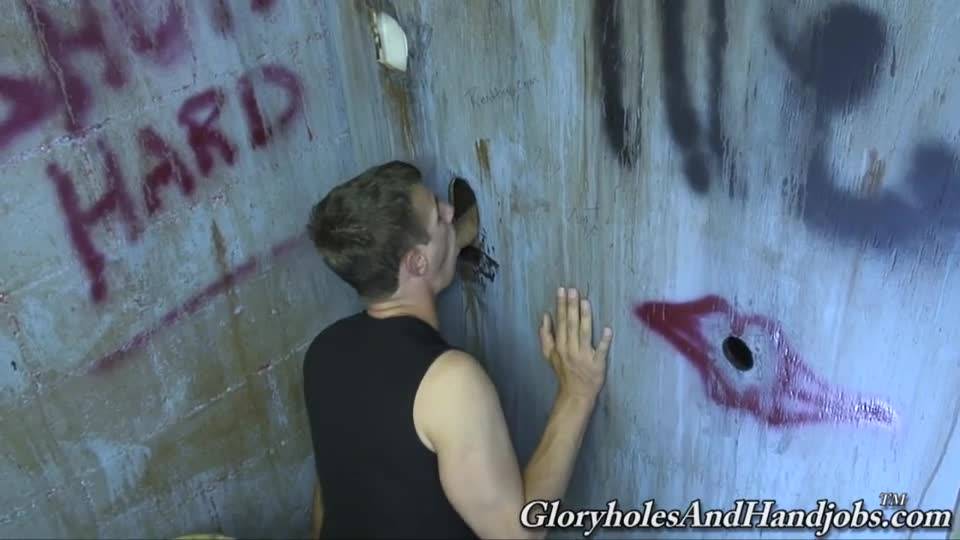 Mark will suck a random cock through a hole!
