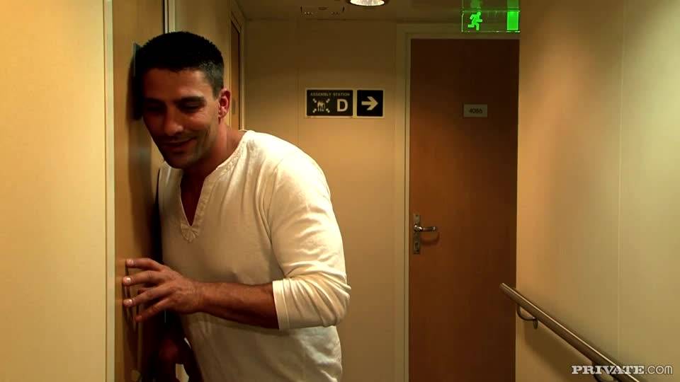 Donna Bell sucks the cock of this excited man