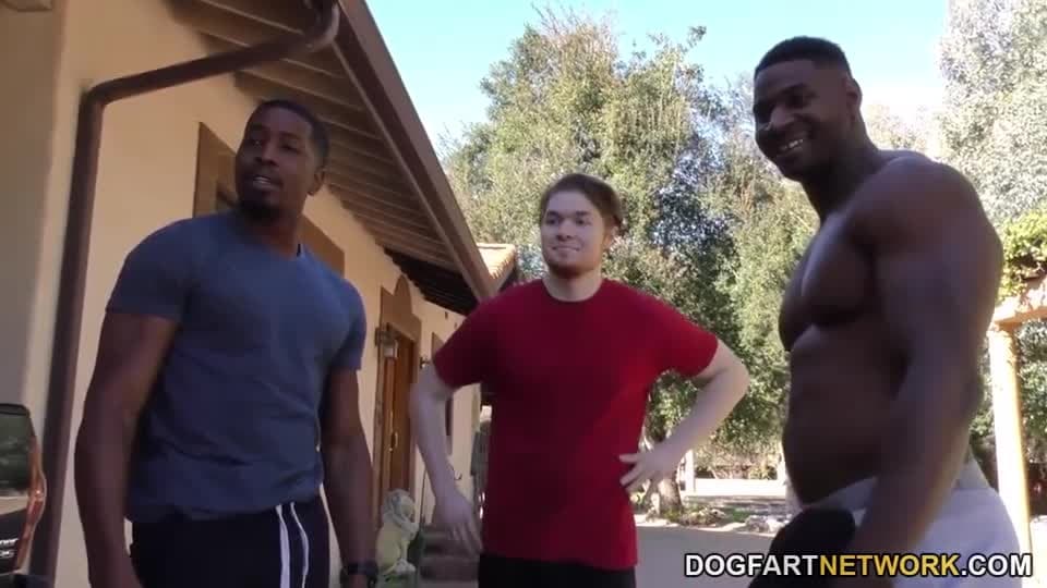 Mae Meyers rides two big black cocks