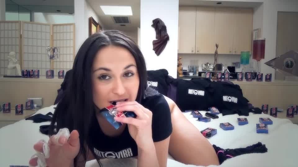 Nina Dove is a sexy brunette masturbating